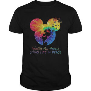 Mickey Imagine All People Living Life In Peace Shirt